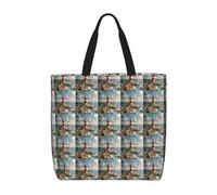 LMNUDS The Seaside Lighthouse Tote Bag For Women, Lightweight One-Shoulder Tote Bag With Inside Pocket Shoulder Bag Handbag, Black, One Size