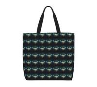 LMNUDS Ufo At Night Tote Bag For Women, Lightweight One-Shoulder Tote Bag With Inside Pocket Shoulder Bag Handbag, Black, One Size