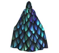 LMNvbz 3d Magical Dragon Scales Pattern Unisex Cloak Hooded Cape For Halloween Cosplay Party Costume, Adult Vampire Witch Robe