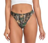 LMNvbz Cold Tree Camouflage Print Womens Thongs Underwear, Low Rise Stretch Seamless G-String, Breathable No Show Panties