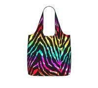 LMNvbz Colorful Rainbow Zebra Print Storage Bag With A Drawstring Backpack