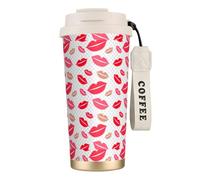 LMNvbz Lips 316 Stainless Steel Insulated Coffee Mug, Vacuum Lid Travel Tea Cup Keeps Hot and Cold