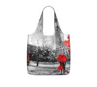 LMNvbz Red London Street Print Storage Bag With A Drawstring Backpack