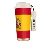 LMNvbz Spanish Flag 316 Stainless Steel Insulated Coffee Mug, Vacuum Lid Travel Tea Cup Keeps Hot and Cold