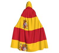 LMNvbz Spanish Flag Print Unisex Adult Halloween Cloak Hooded Cape | Cosplay Costume Witch Hood Robe, Christmas Vampire Party, For Women And Men