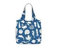 LMNvbz Underwater Marine Life Print Storage Bag With A Drawstring Backpack