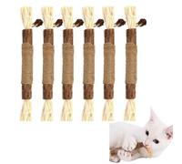 LMOGWL 6-Pack Catnip Sticks, Chewable or Teething Wooden Sticks, Promotes Oral Health, Aids Teeth Cleaning and Growth, Friction, Play, Biting, Can Serve as Toys