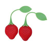 Lmohuytf 2Pcs Silicone Tea Infuser Ball Pass Filter Tea Infuser Strainer Spoon Strawberry