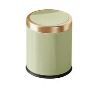 lmoikesz 12L Stylish Bathroom Bin Kitchen Trash Can with Lid, Creamy Green | indoor bin garbage can press lid 12L capacity odor-proof seal durable easy-clean plastic