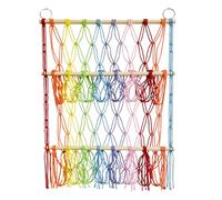 lmoikesz 2-tier Toy Organizer With Cotton Rope For Neat Storage Nordic Style Stuffed Animal Storage Net With Wooden Rods Delicate, type+4