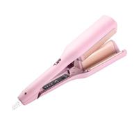 lmoikesz 32mm Hair Curler V Shaped Curling Iron Big Wave Hair Curling Wand Tongs French Egg Roll Hair Crimper for Long Hairs (Pink)