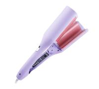 lmoikesz 32mm Hair Curler V Shaped Curling Iron Big Wave Hair Curling Wand Tongs French Egg Roll Hair Crimper for Long Hairs (Purple)