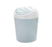 lmoikesz 3L Roll Cover Trash Can Plastic Household Office Rubbish Bin Portable Paper Organizer Wastebasket Container Accessories, Blue
