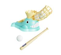 lmoikesz Baseball Launcher Baseball Stick Toy Teeball Set Includes Everything Needed For Fun Outdoor Play Semi Automatic Set Comes Complete With 1 Stick, Blue, 3 Baseballs