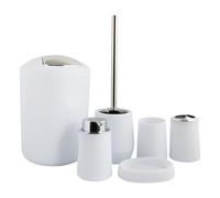 lmoikesz Bathroom Accessories Set Soap Dispenser Chic Decoration Shower Curtain Rug Toothbrush Holder Essentials Bathroom Accessories Set Soap Dispenser Apartment, White