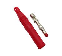 lmoikesz Brass ABS Banana Plug Portable Straight Male Insulated Replacement 4MM Wire Solder Speaker Connector Part Accessories, Red