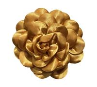lmoikesz Charming Handmade Rose Brooch Elegant Flower Brooch Pin Cloth Flower Pin Versatile Accessory For Weddings Evening Events Hair Clip Hair Accessory Clothes, Gold, 10cm