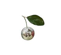 lmoikesz Cherry Disco Balls Decoration Modern Mushroom Kawaii Double Mirror Ball Glass Circle Living Room Home Decor for Bar, Silver single, 12cm
