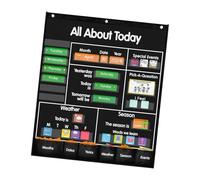 lmoikesz Circle Time Pocket Chart Organizer Classroom Calendar Supplies Hanging Educational Fun Weather ABC Letters Chart Organizer Teaching Tool Supplies Hanging