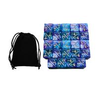 lmoikesz Decorative Math Dices Set 24pcs D6 With Velvet Pouch Game Nights And Educational Fun Positive And Negative Designs More Practical For Various Games. These Dices Made Of, Green Violet, 1.6cm