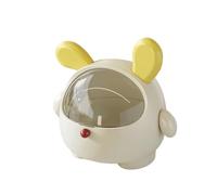 lmoikesz Desk Mini Waste Bin Resistance Face Value is Justice Kleiner Mülleimer Mit Deckel.katzenklo Mülleimer Tischabfalleimer, White,Individually Bagged, Cream White + Yellow