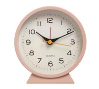 lmoikesz Desktop Table Alarm Clock Student with Night-light Bedroom Living Room Bedside Mute Movement Bell Quartz Dorm Home, Pink