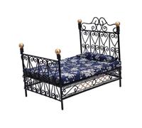 lmoikesz Dollhouse Bed Double Bed Model European Style Diverse Miniature Decorations Educational Playtime Activities Miniature Dollhouse Furniture Photography Props