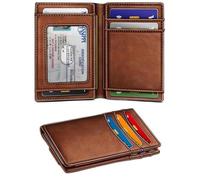 lmoikesz Easy Leather Card Holder Wallet for Men RFID Blocking RFID Blocking Wallet PU for Wallet Money Clip for Men, A