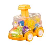 lmoikesz Engaging Music Mechanical Gear Toy Transparent Pull Back Inspiring Kids Imagination And Understanding Mechanisms Transparent Gear Educational Learning Helicopte , Yellow , 10x7x10cm