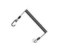 lmoikesz Fishing Safety Rope Fishing Pole Tether Tool Retractable Coiled Lanyard Heavy Duty Rod Leash Accessory For Anglers Outdoor Retractable Coiled Lanyard With Carabiner, Black, Stretched 200cm