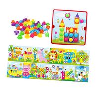 lmoikesz for Creative Kids Activities Mosaic Pegboards Color Matching Game Developing Fine Motor Skills and Imagination Mosaic Peg Boards Game Educational Toddlers Toys