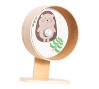 lmoikesz Hamster Wooden Silent Wheel Adjustable Height Features Double Bearings And Cork Pad For Safe Fun Hamster Exercise Wheel Is Made Of Wood Smooth And Long Service Life