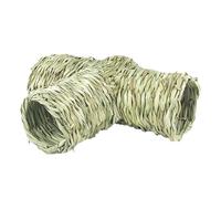 lmoikesz Hand Woven Rabbit Grass House Bed Chew Toy Small Animals Who Love Chewing Hamster Tunnel Pet Training Interactive Fun Toy Rats Puppy Kitten Rabbit Play Tunnel Bored Pet Tubes