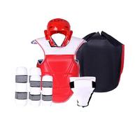 lmoikesz Kickboxing Martial Arts Shin Guards With Protective Gear Set Essential For Karate Sparring Gear And Safe Training Thickened Adjustable Padded Taekwondo Chest Guard, Red, S