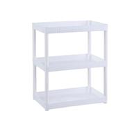lmoikesz Kitchen Hacks Kitchen Space With Under Shelf Storage Solutions Pedestal Sink Storage Cabinet Small Storage Shelf, White 3 layers