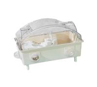 lmoikesz Large Hamster Cage Habitat With Water Bottle Ventilation Allows Easy Interaction And Cleanliness Maintenance Large Hamster Cage Habitat Acrylic Portable, Beige, 45x28x30cm