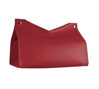 lmoikesz Large Storage Modern Triangle Tissue Box Cover Desktop Napkin Organizer Nordic Style PU Leather Functional Elegant Features Modern Triangle Tissue Box Cover Large Storage, Red