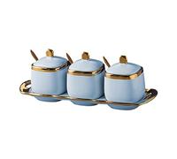 lmoikesz Leak-proof Storage Containers For Kitchen Organization Storage Jars Canisters Ceramics Kitchen Storage Spice Jars Set, sky blue