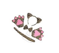 lmoikesz Leopard Ears Headband Costume Set Complete With Tail Bow Tie Fun Decorations For Halloween Parties And Events Ears Tail Bow Tie Animal Dress Set Cheetah