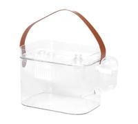 lmoikesz Lightweight Handheld Hamster Travel Cage Clear Carrier With Water Bottle Ice Storage Box And Comfortable Clear Pets Travel Carrier With Water Bottle Pets, With Handle Type, 16.5x12x12.5cm