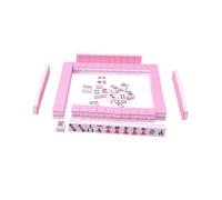 lmoikesz Mini Mahjong Chinese Mahjong Game Set 144 Tiles Traditional Version Enjoying Leisure Time With Family Friends Mini Chinese Game Set Travel Size, Pink, 26x18x12mm