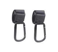 lmoikesz Multipurpose Stroller Hooks Bag Holders Plastic and Leather Durable Adjustable Stroller Hooks Bag for Hanging Diaper Bags Shopping Carts Universal, Black, 20x3.7cm