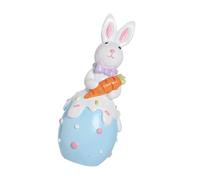 lmoikesz Nordic Style Resin Easter Decorations Cute Bunny Funny Delightful Rabbit Shaped Feel Festive Spirit With Easter Eggs Ornament Party Rabbit Figurines Cartoon, Blue, 4.5x4.5x12cm