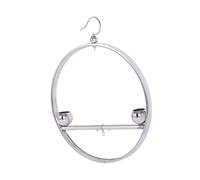 lmoikesz Parrot Play Stand Bird Tabletop Stand Easy To And Clean Stainless Steel Perch Enhances Interaction With Birds Parrot Stations Birds Cage Play Toy, Silver Bowl, Dia 36.5cm