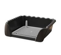 lmoikesz Pet Pee Pad Holder With Removable Grid Keeps Dogs Dry Easy To Clean Home Easy To Clean. Pet Litter Pan Is Suitable For Puppy Or Cat At Home Bedpan Litter Pan Anti, Black, 51x45x15cm