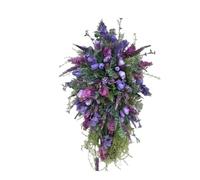 lmoikesz Purples And Tulips Lavender Teardrop Wreath For Spring And Summer Spring Wreaths For Front Door ABS Spring Door Wreath