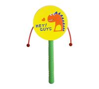 lmoikesz Rattle Drum Educational Baby Musical Toy Hand Bell Drum Crafted Safe Wooden Stimulating Young Minds Toy Features In Center Produces Gentle Rattle Sound When Shaken , Dinosaur , 15x8cm
