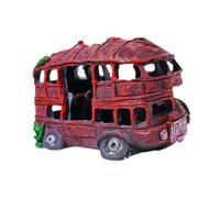 lmoikesz Realistic Cave Hideout Habitat With Auto Wreckage Decor Landscape Accessories Transforming Fish Tank Into Safe Haven Aquarium Decoration Resin Imitation Car Wreck, Bus