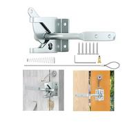 lmoikesz Self Locking Gate Latch with Spring Cable Pull Fences Lock Padlockable Security for Outdoor Garden Pool, Automatic Gravity Door Lock for Wood Metal Vinyl Fences (Silver, Long)
