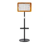 lmoikesz Standing Book Stand Wooden,60cm-140cm,Shelf,Round Weighted Base | Unbox And Instantly Sturdy Round Base Floor Stand Doubles As Music Sheet Rest For Easy Reading